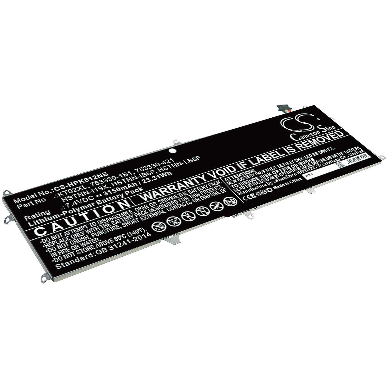 CS-HPK612NB Replacement Battery – Compatible with Pro X2 612 G1 Keyboard