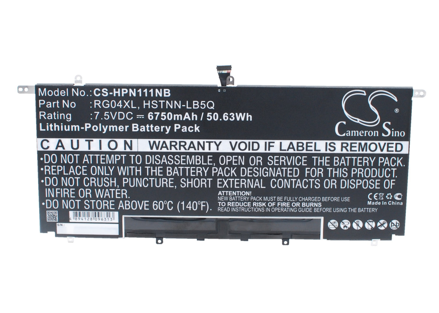 7.5V 6750mAh/50.63Wh Li-Polymer Notebook/Laptop Battery for HP