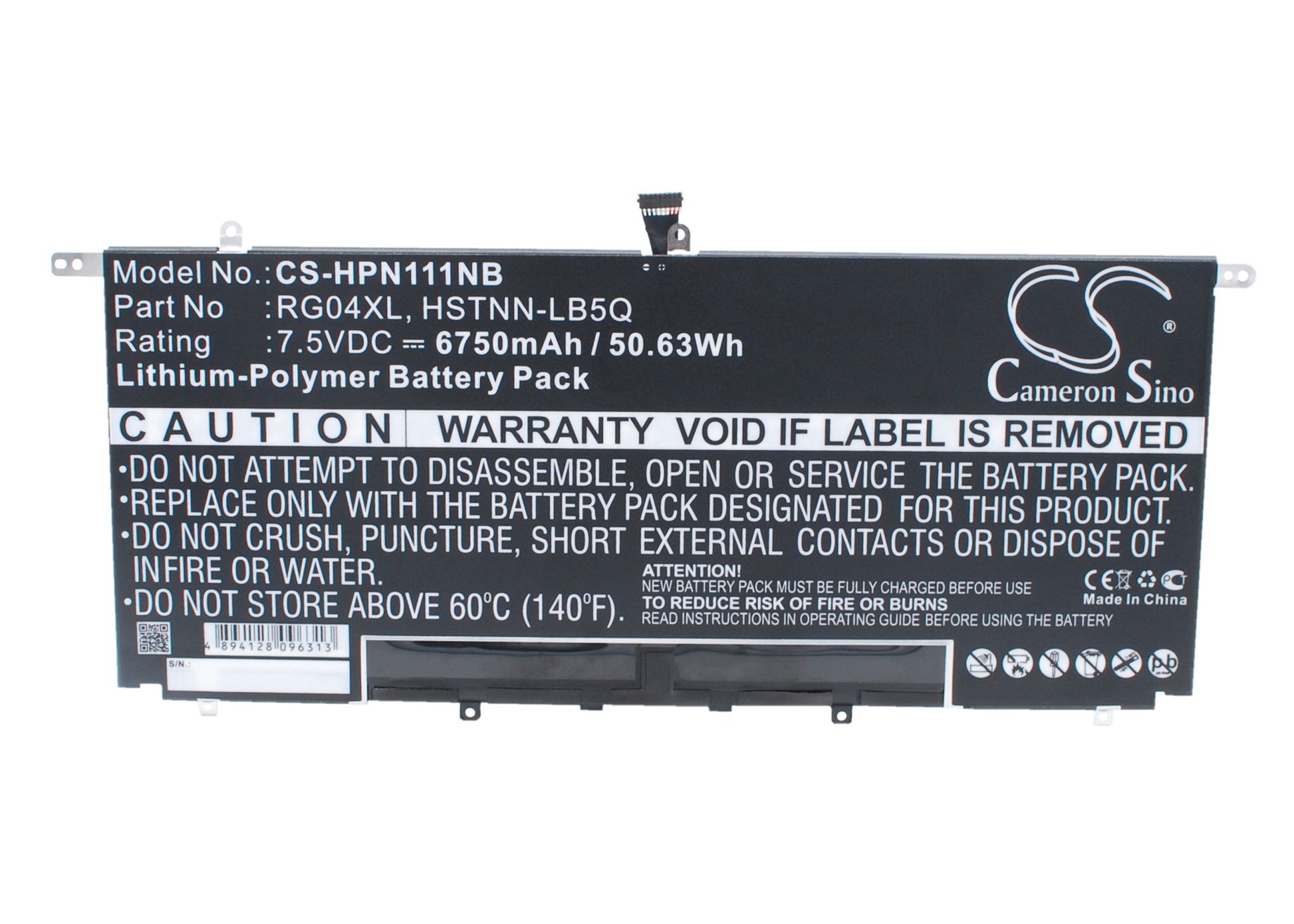 7.5V 6750mAh/50.63Wh Li-Polymer Notebook/Laptop Battery for HP