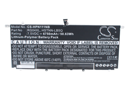 7.5V 6750mAh/50.63Wh Li-Polymer Notebook/Laptop Battery for HP
