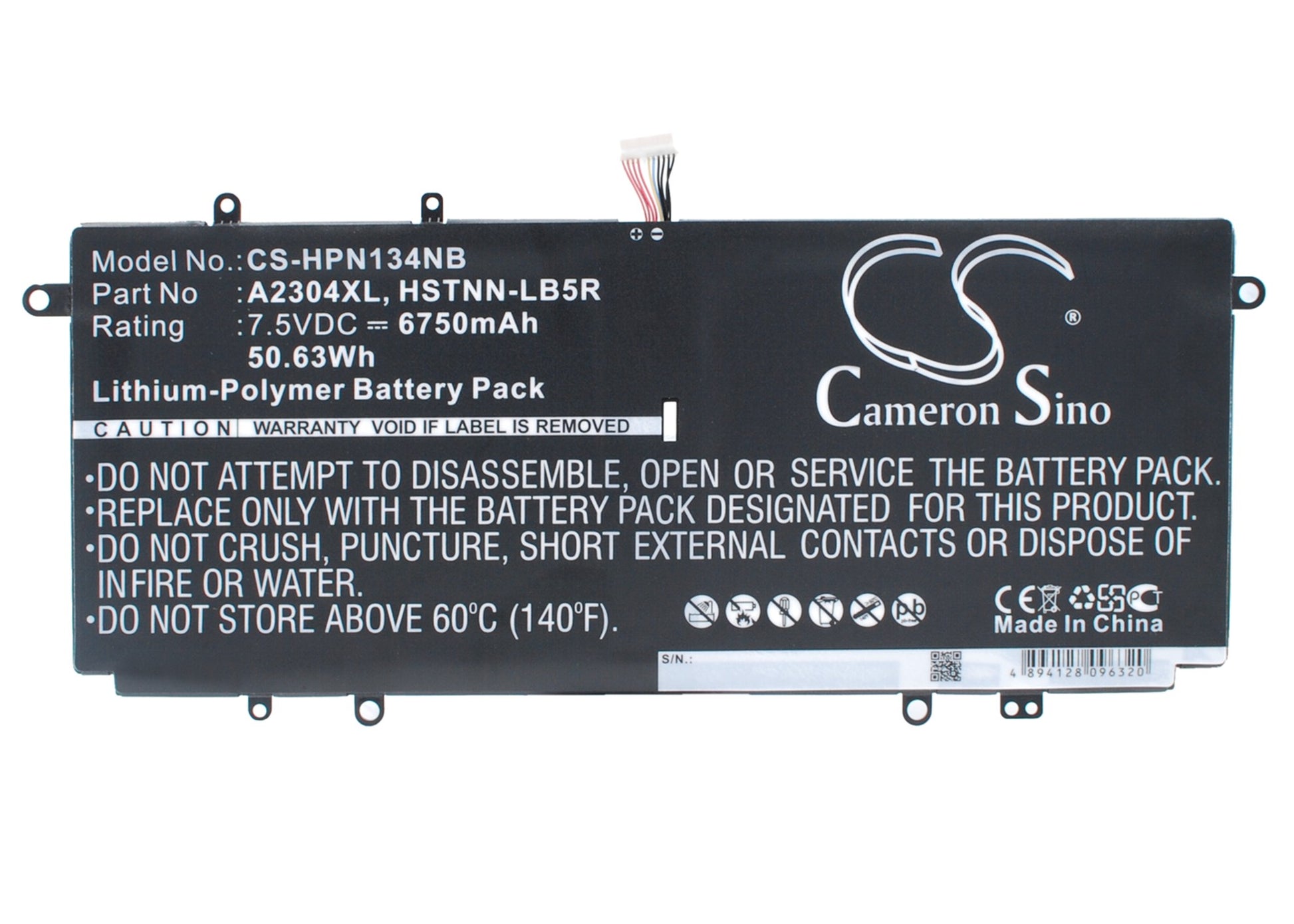 7.5V 6750mAh/50.63Wh Li-Polymer Notebook/Laptop Battery for HP