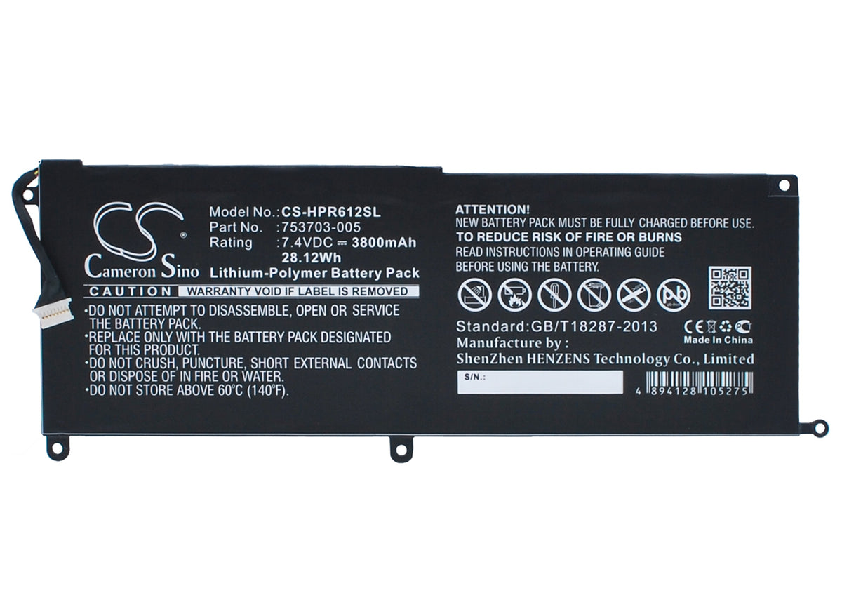 7.4V 3800mAh/28.12Wh Li-Polymer Tablet Battery for HP