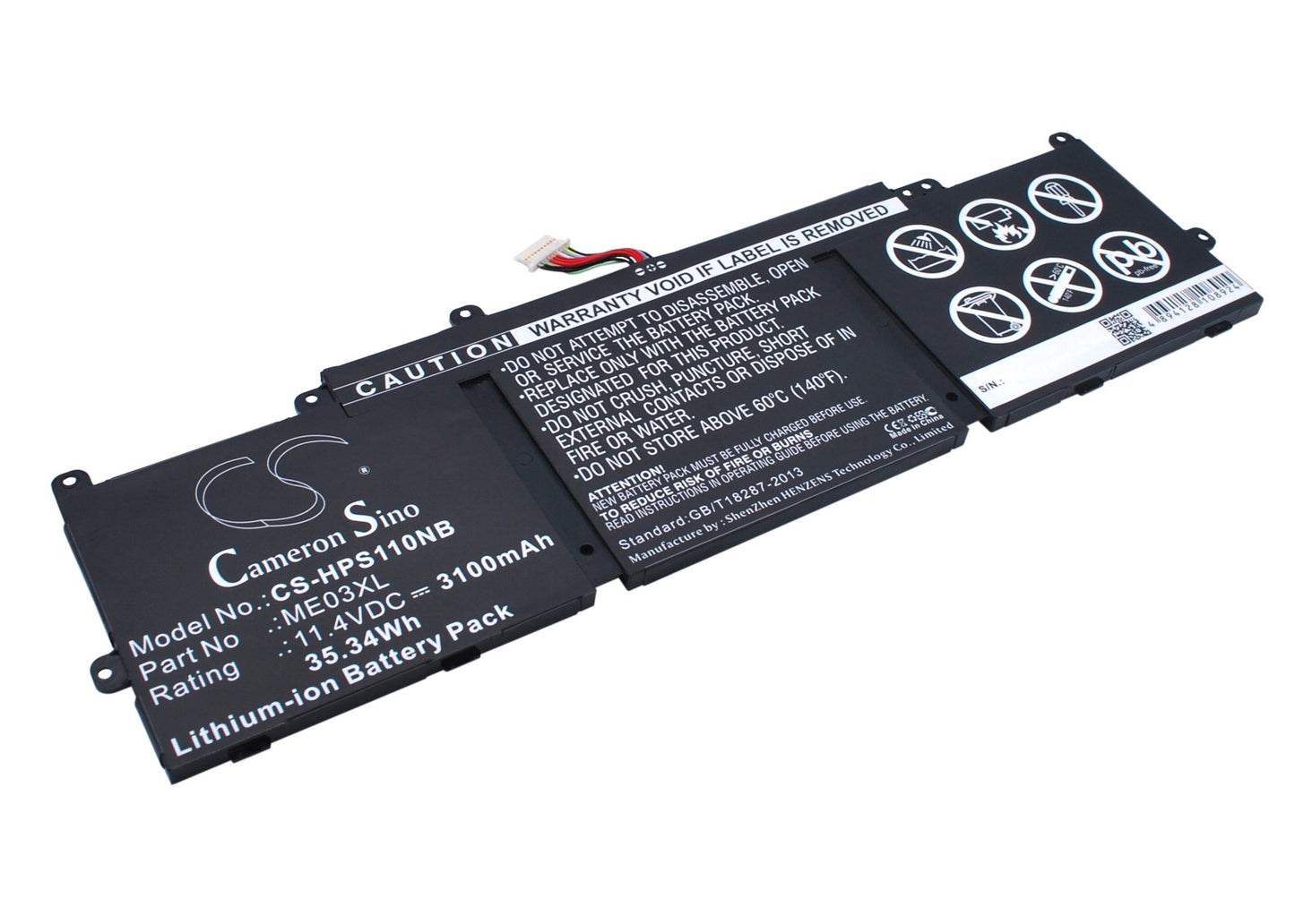 11.4V 3100mAh/35.34Wh Li-ion Notebook/Laptop Battery for HP