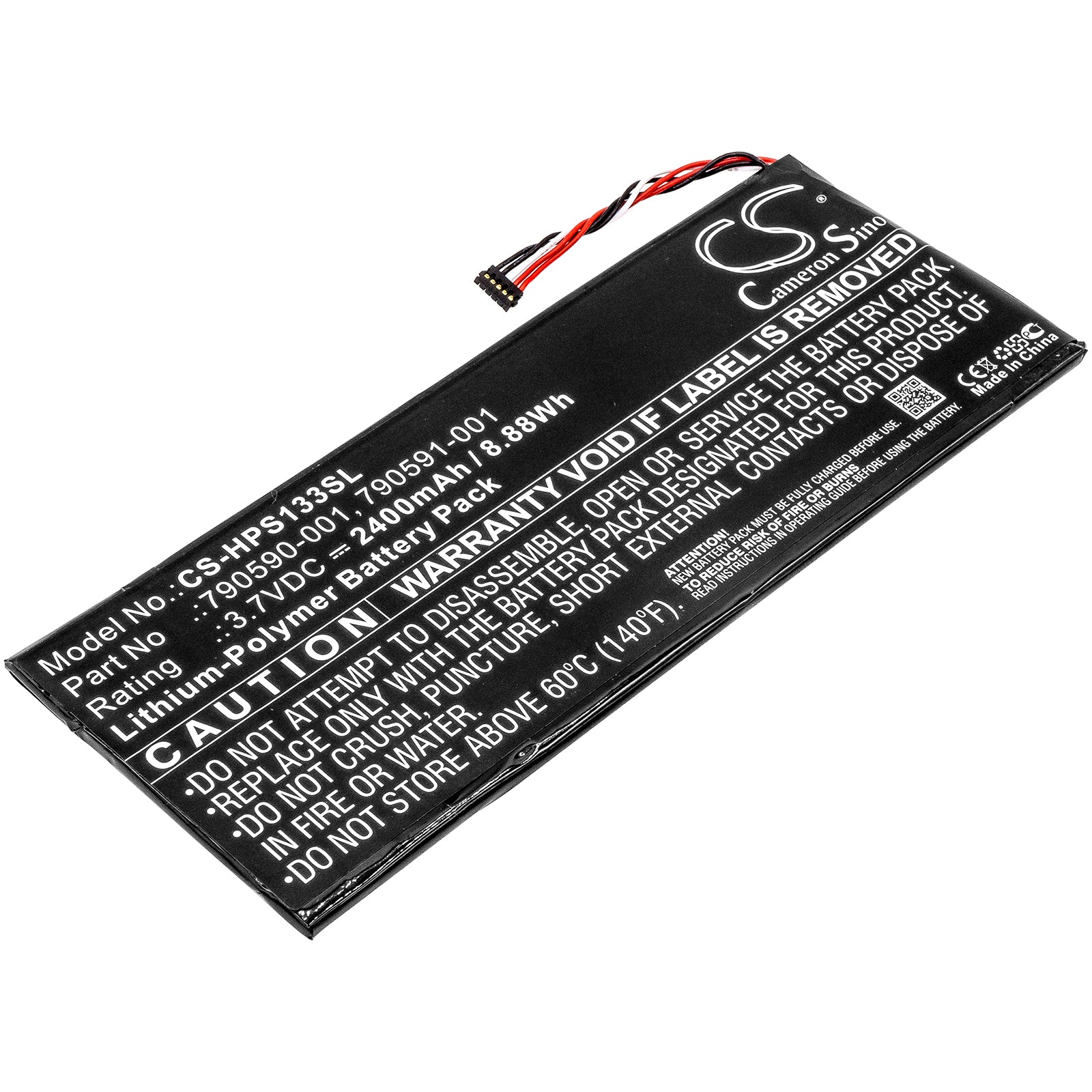 3.7V 2400mAh/8.88Wh Li-Polymer Tablet Battery for HP