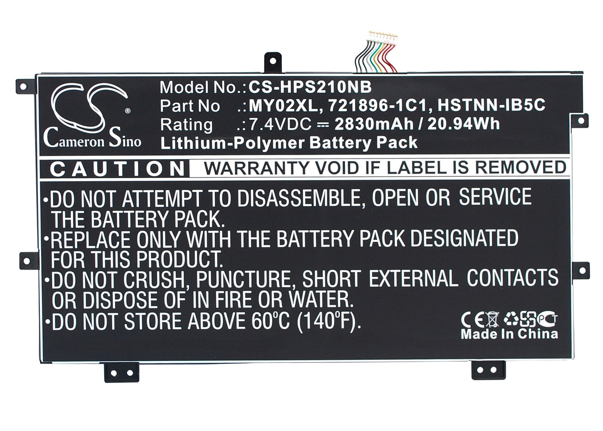 7.4V 2830mAh/20.94Wh Li-Polymer Notebook/Laptop Battery for HP