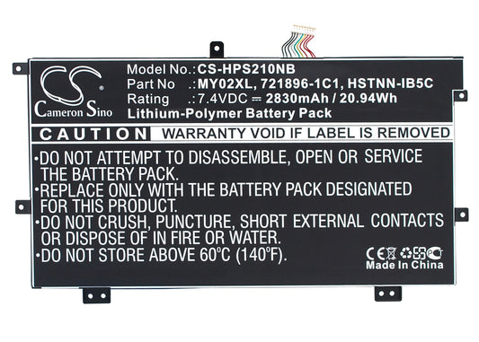 7.4V 2830mAh/20.94Wh Li-Polymer Notebook/Laptop Battery for HP