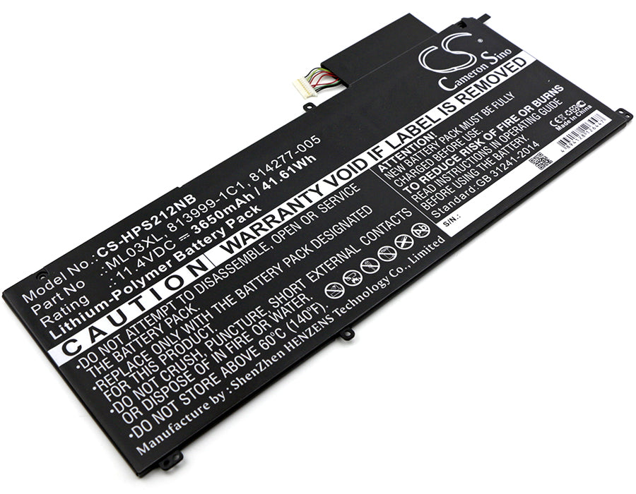 11.4V 3650mAh/41.61Wh Li-Polymer Notebook/Laptop Battery for HP
