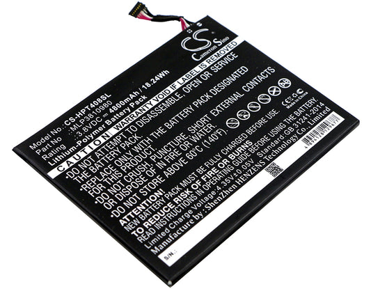 3.8V 4800mAh/18.24Wh Li-Polymer Tablet Battery for HP