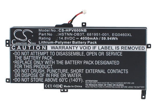 14.8V 4050mAh/59.94Wh Li-Polymer Notebook/Laptop Battery for HP