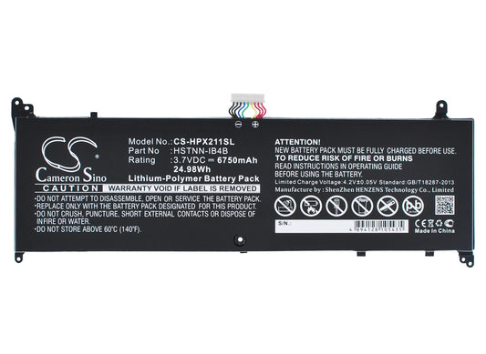 3.7V 6750mAh/24.98Wh Li-Polymer Tablet Battery for HP