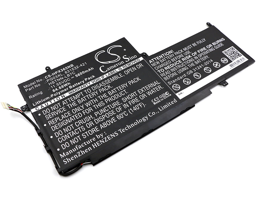 11.55V 5600mAh/64.68Wh Li-Polymer Notebook/Laptop Battery for HP