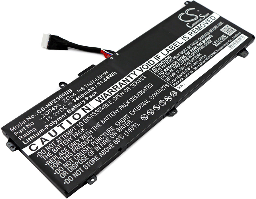 15.2V 3400mAh/51.68Wh Li-Polymer Notebook/Laptop Battery for HP