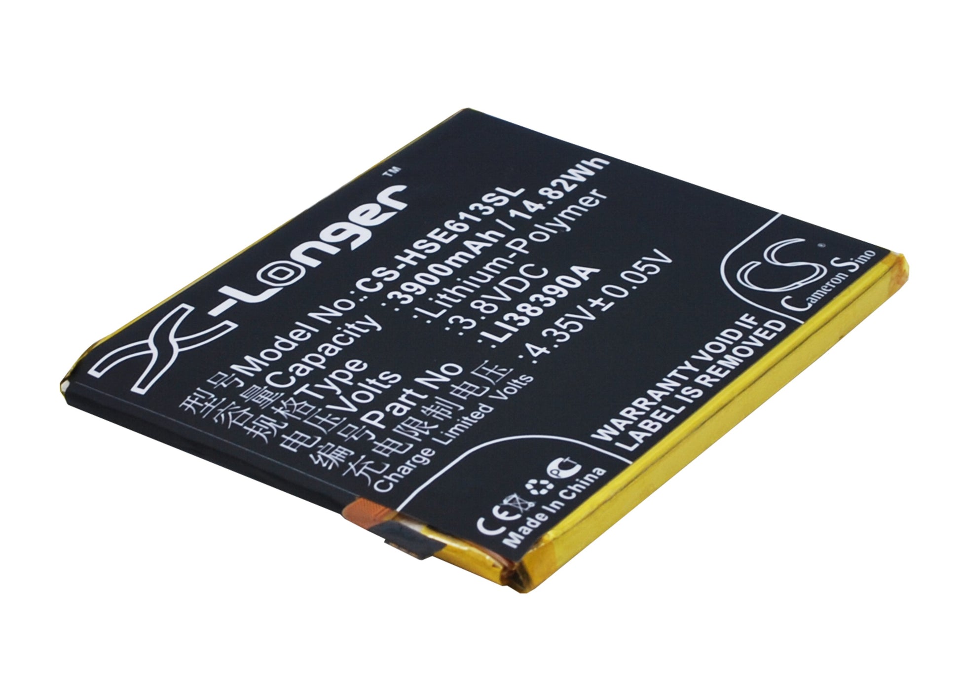 3.8V 3900mAh/14.82Wh Li-Polymer Mobile/SmartPhone Battery for Hisense