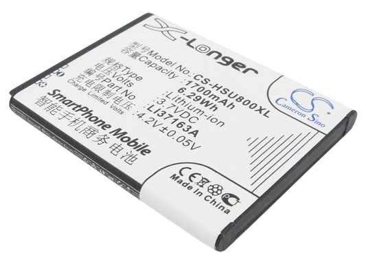 3.7V 1700mAh/6.29Wh Li-ion Mobile/SmartPhone Battery for Hisense