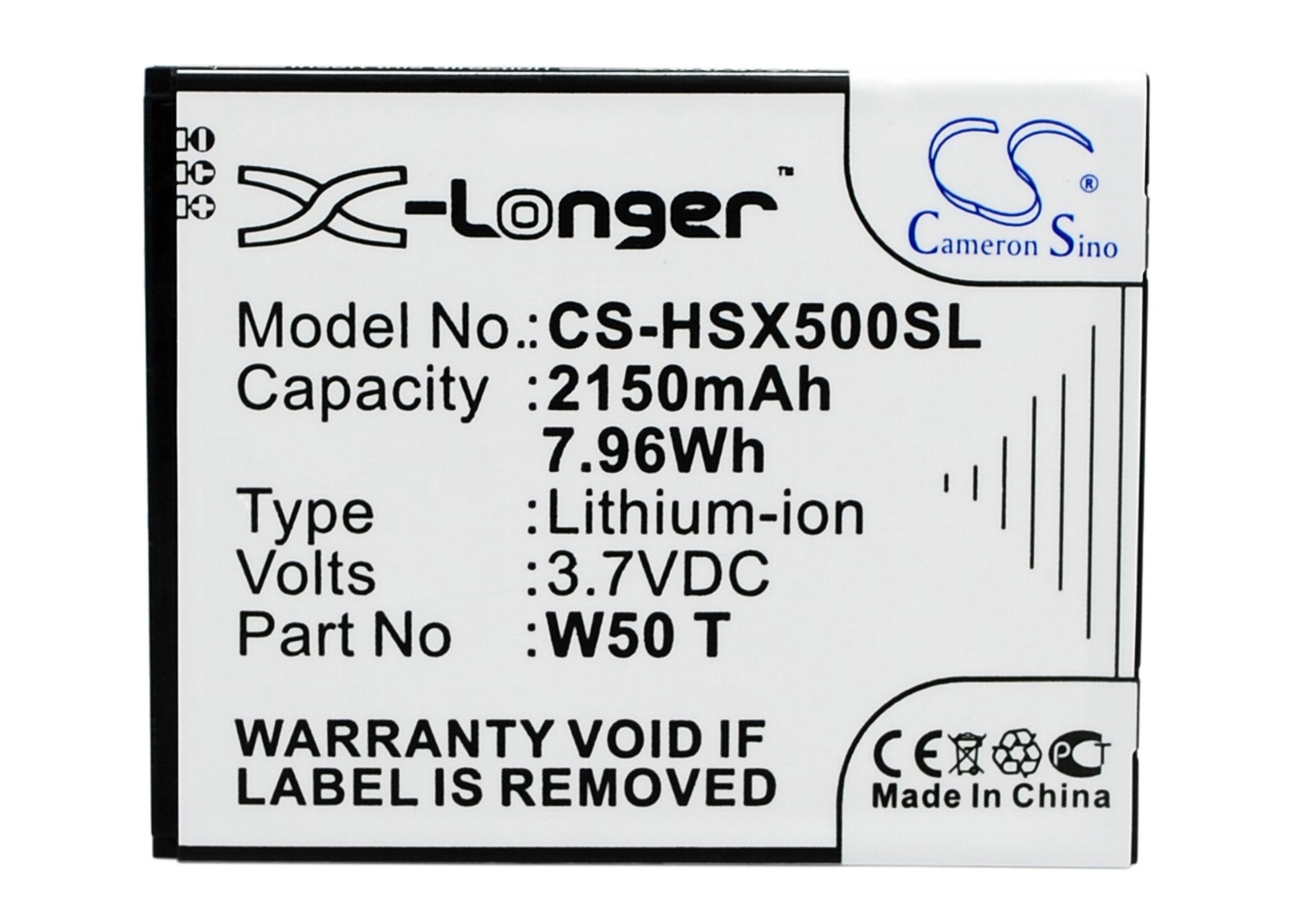 3.7V 2150mAh/7.96Wh Li-ion Mobile/SmartPhone Battery for HASEE
