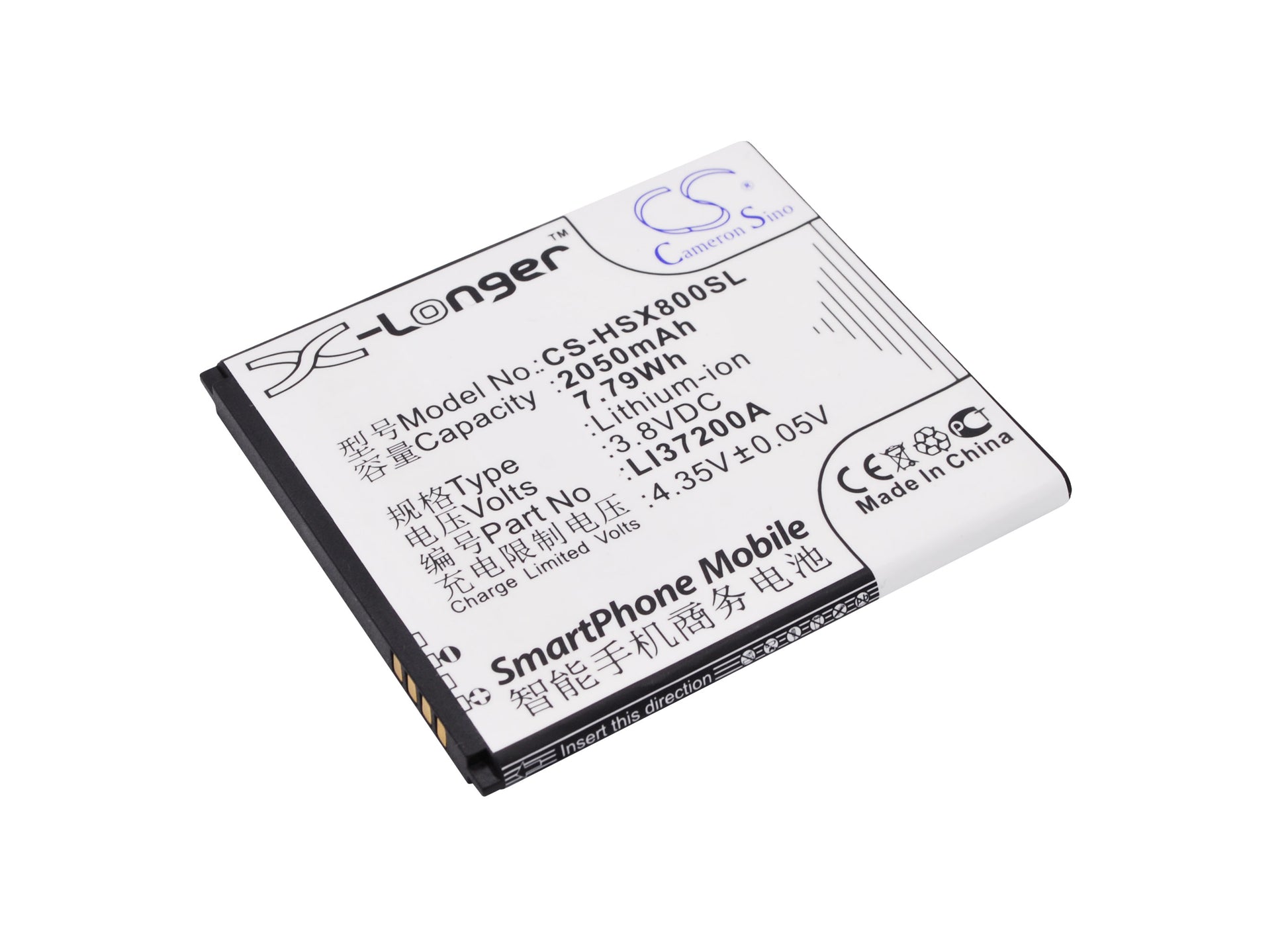 3.8V 2050mAh/7.79Wh Li-Polymer Mobile/SmartPhone Battery for Hisense