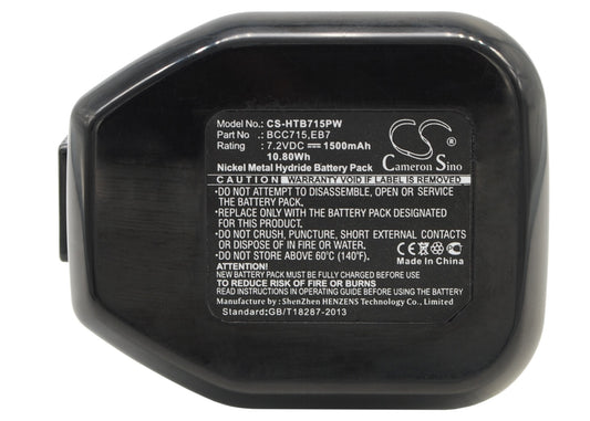 7.2V 1500mAh/10.80Wh Ni-MH Power Tools Battery for Hitachi