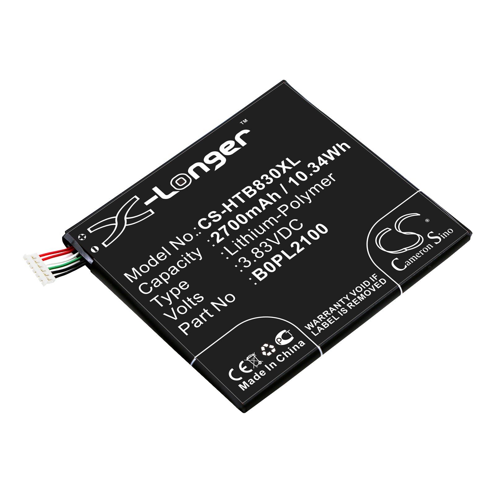 3.83V 2700mAh/10.34Wh Li-Polymer Mobile/SmartPhone Battery for HTC