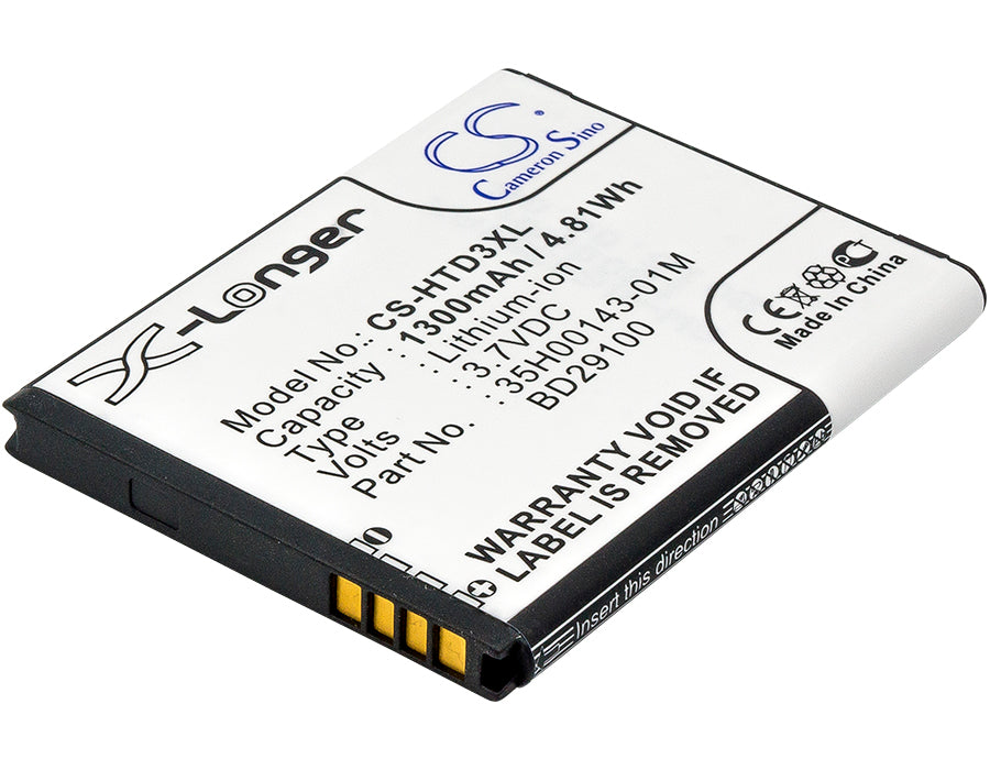 3.7V 1300mAh/4.81Wh Li-ion Mobile/SmartPhone Battery for HTC