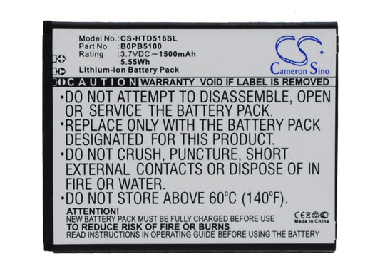 3.7V 1500mAh/5.55Wh Li-ion Mobile/SmartPhone Battery for HTC