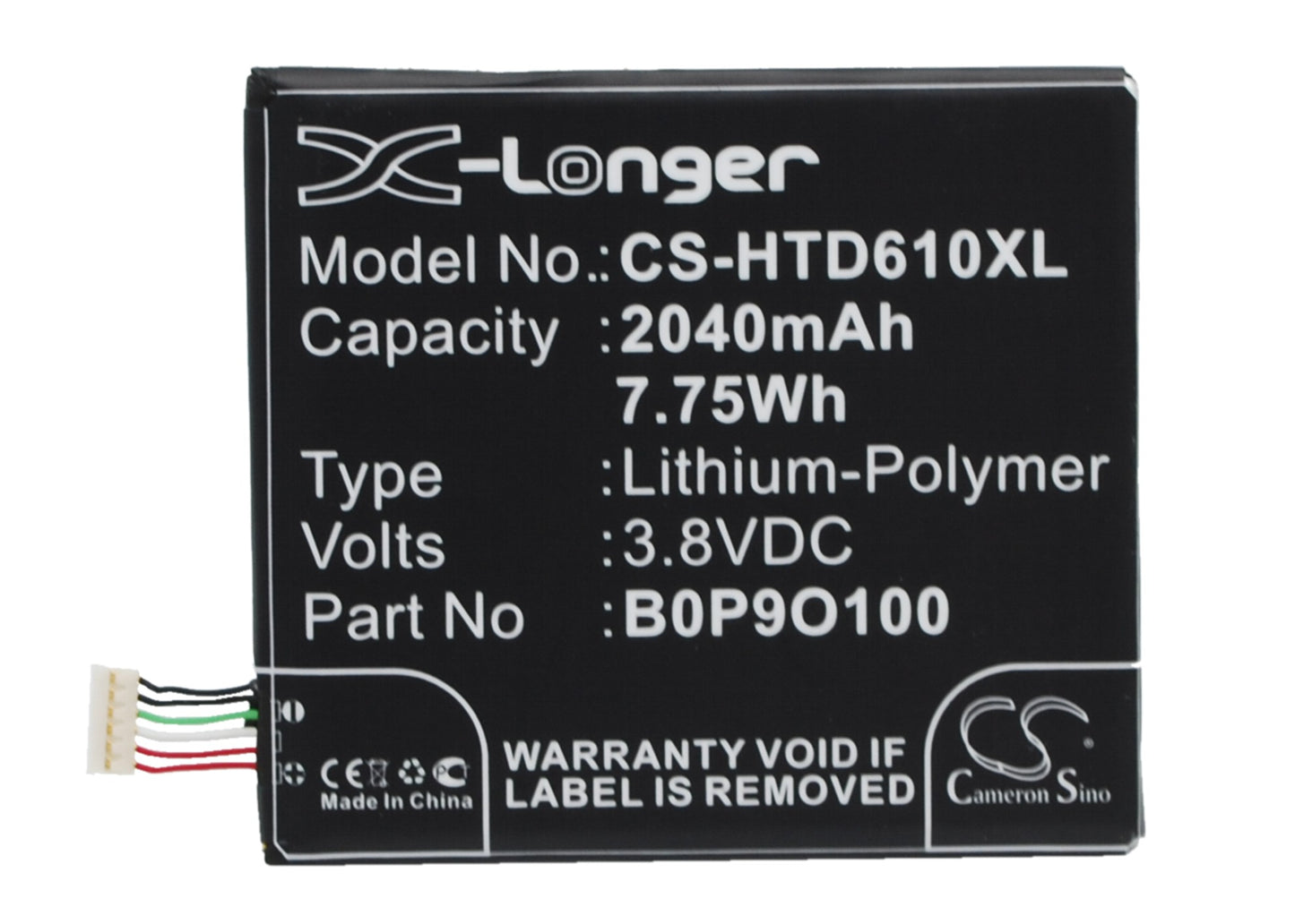 3.8V 2040mAh/7.75Wh Li-Polymer Mobile/SmartPhone Battery for HTC