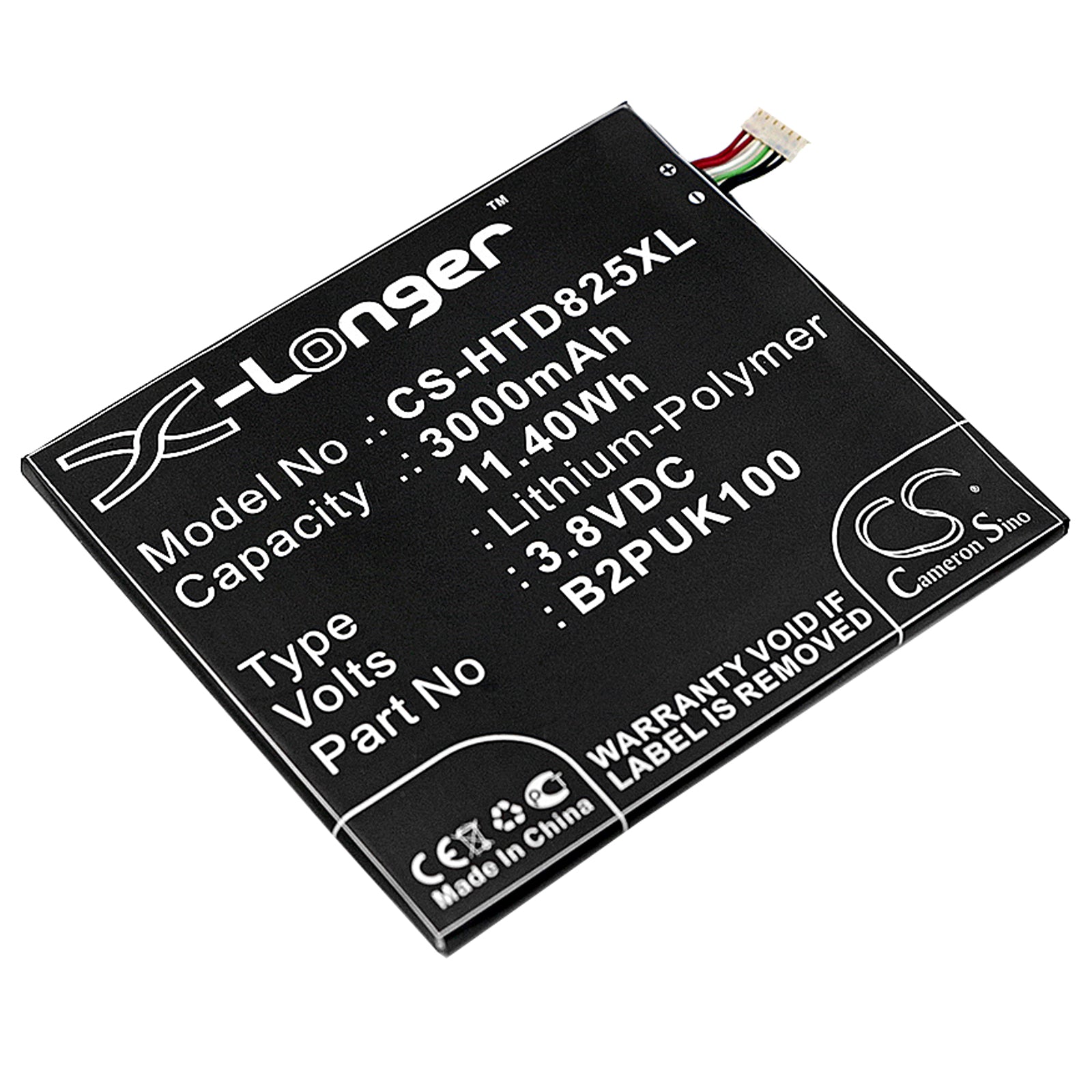 3.8V 3000mAh/11.40Wh Li-Polymer Mobile/SmartPhone Battery for HTC