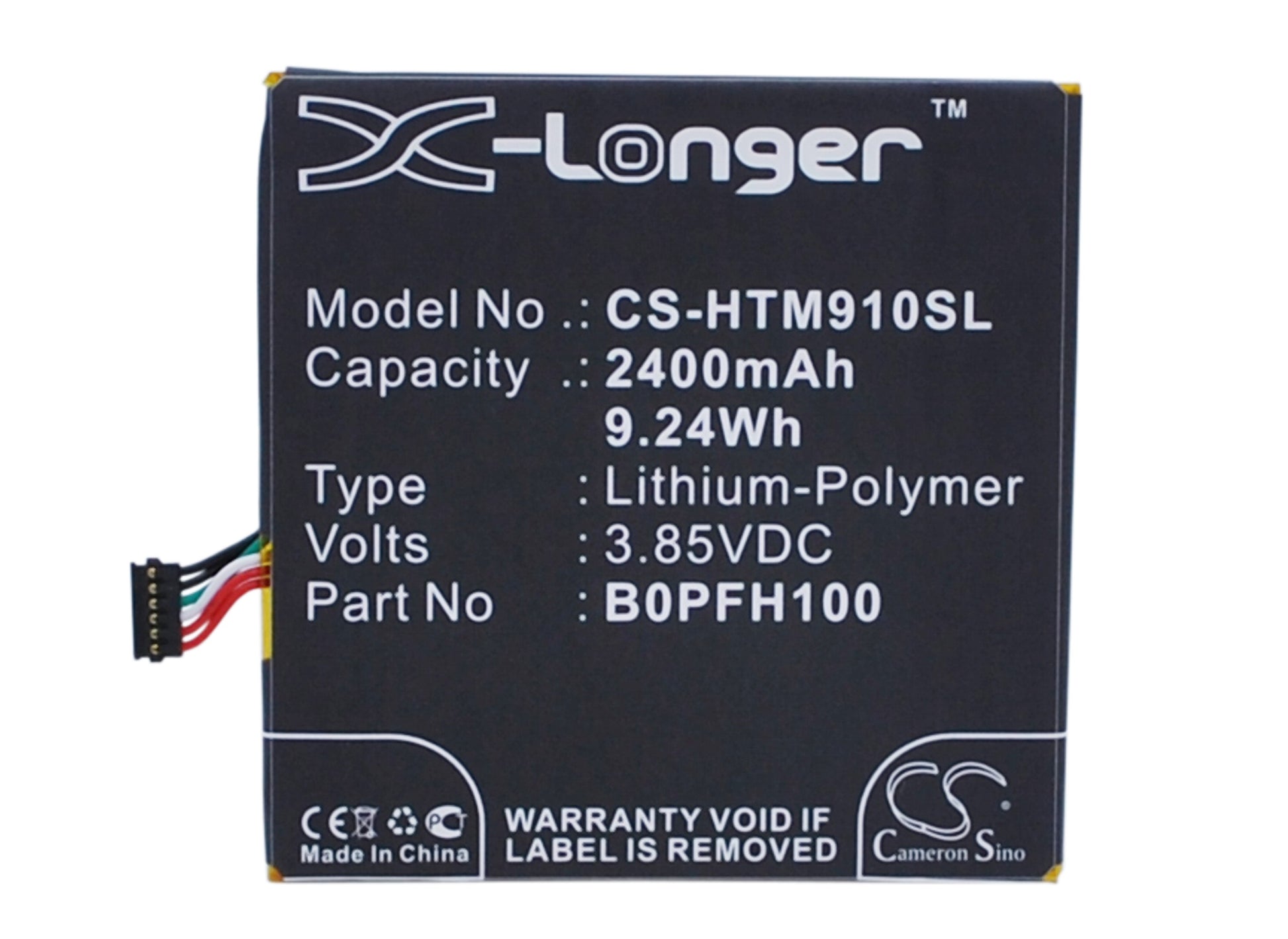 3.85V 2400mAh /9.24Wh Li-Polymer Mobile/SmartPhone Battery for HTC