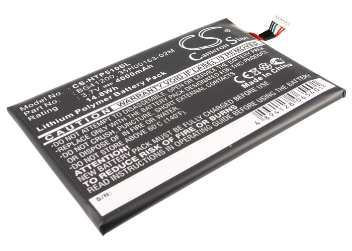 3.7V 4000mAh/14.8Wh Li-Polymer Tablet Battery for HTC