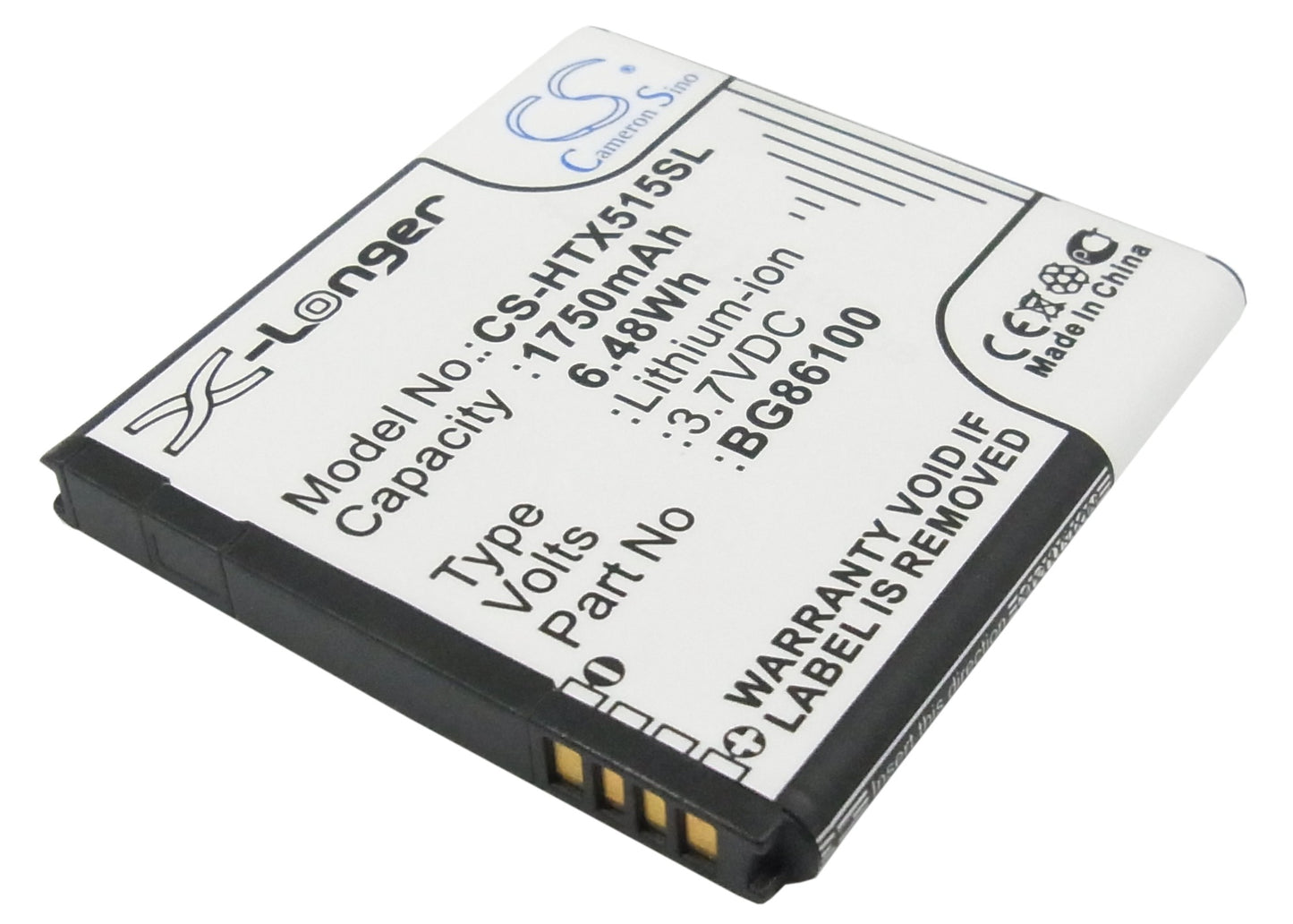 3.7V 1750mAh/6.48Wh Li-ion Mobile/SmartPhone Battery for HTC