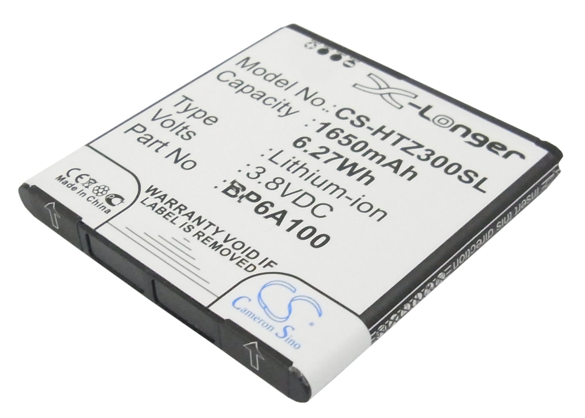 3.8V 1650mAh/6.27Wh Li-ion Mobile/SmartPhone Battery for HTC