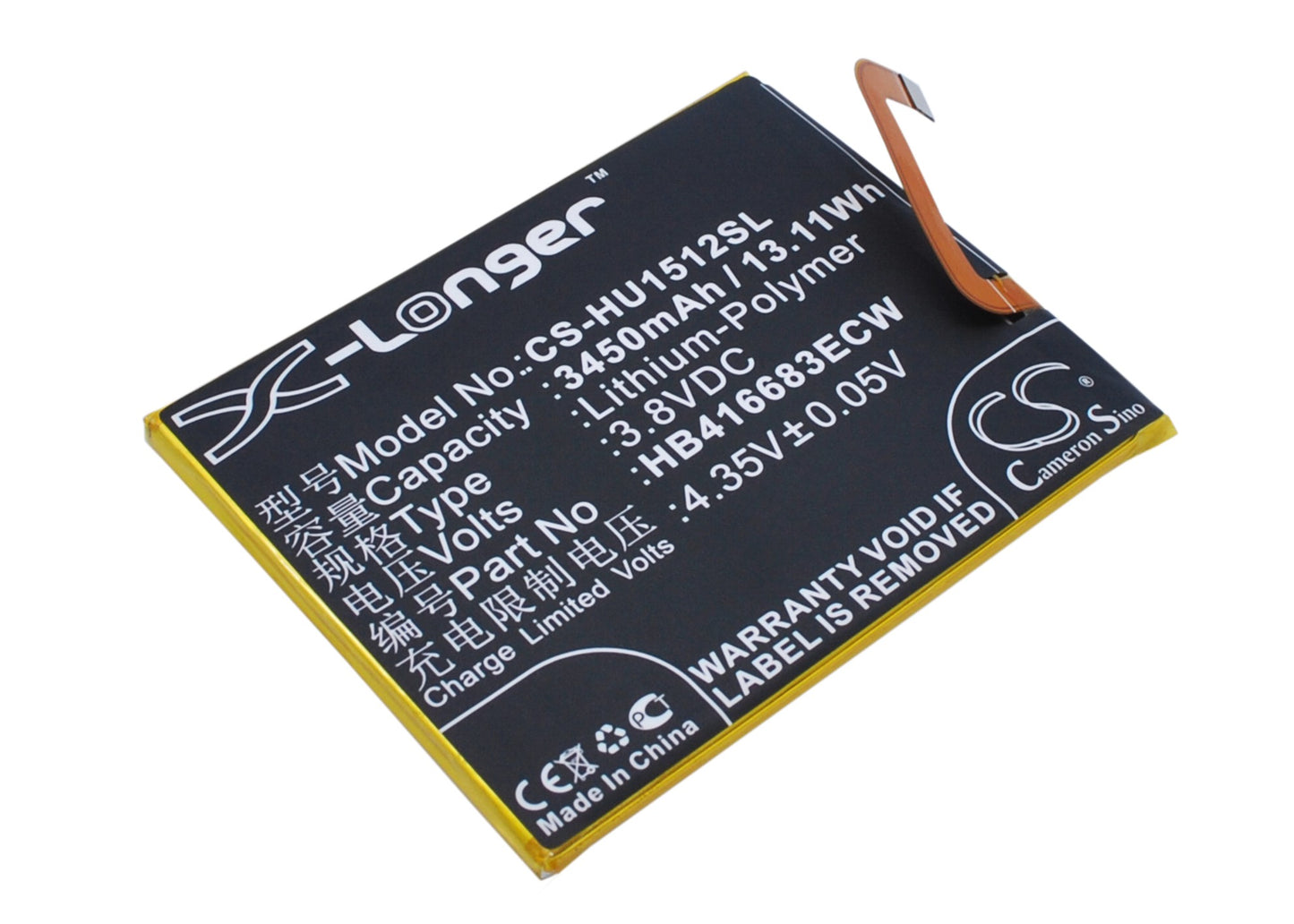 3.8V 3450mAh/13.11Wh Li-Polymer Mobile/SmartPhone Battery for Google
