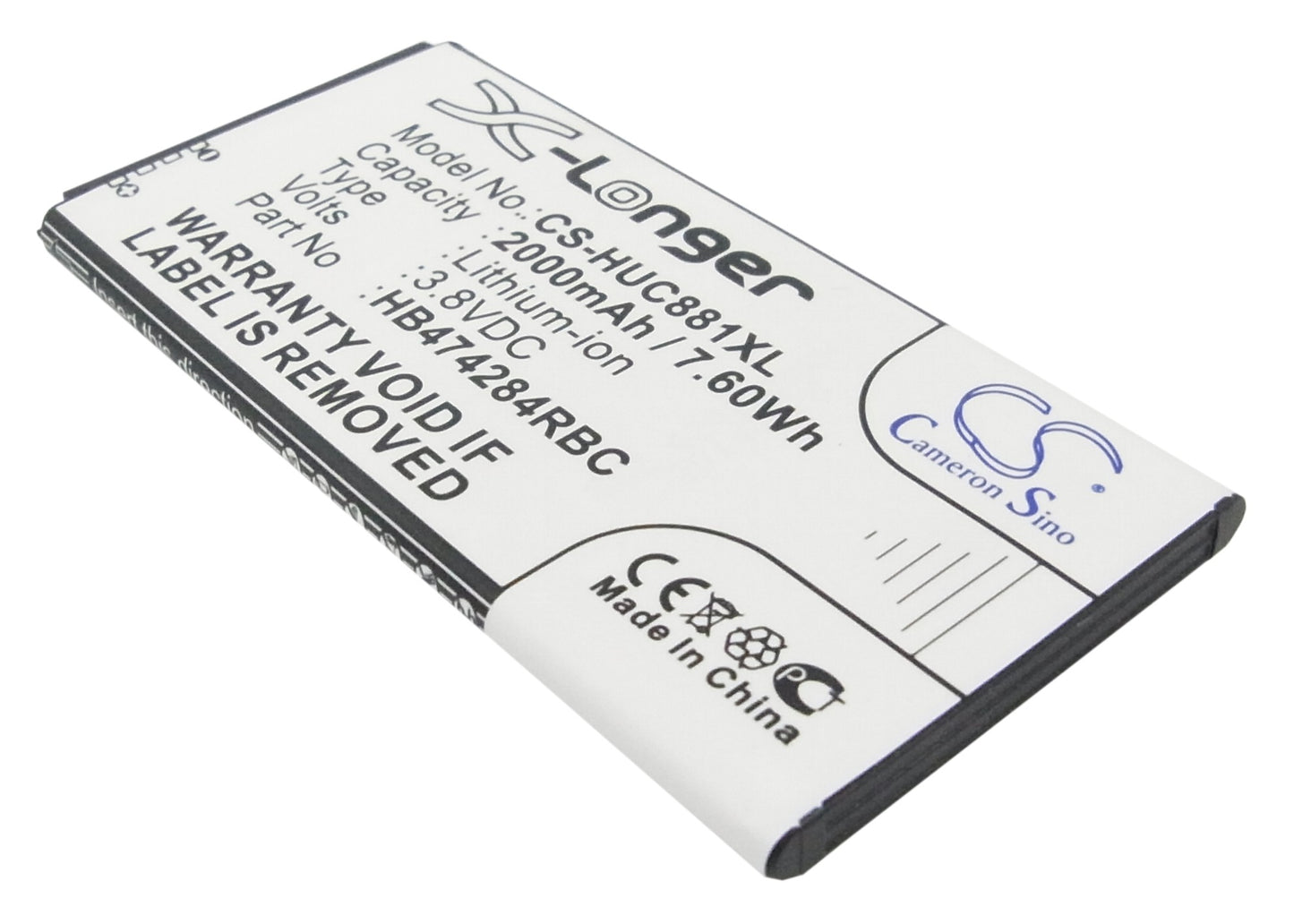 3.8V 2000mAh/7.60Wh Li-ion Mobile/SmartPhone Battery for Huawei