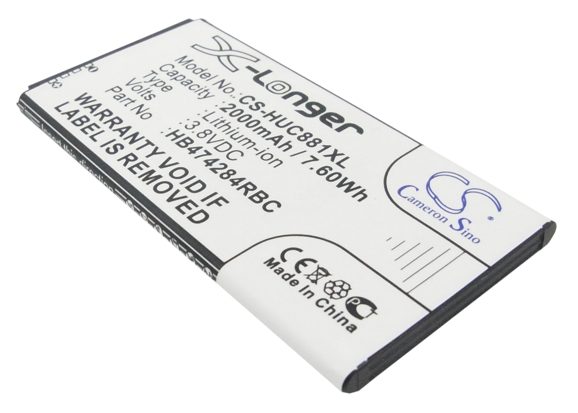 3.8V 2000mAh/7.60Wh Li-ion Mobile/SmartPhone Battery for Huawei
