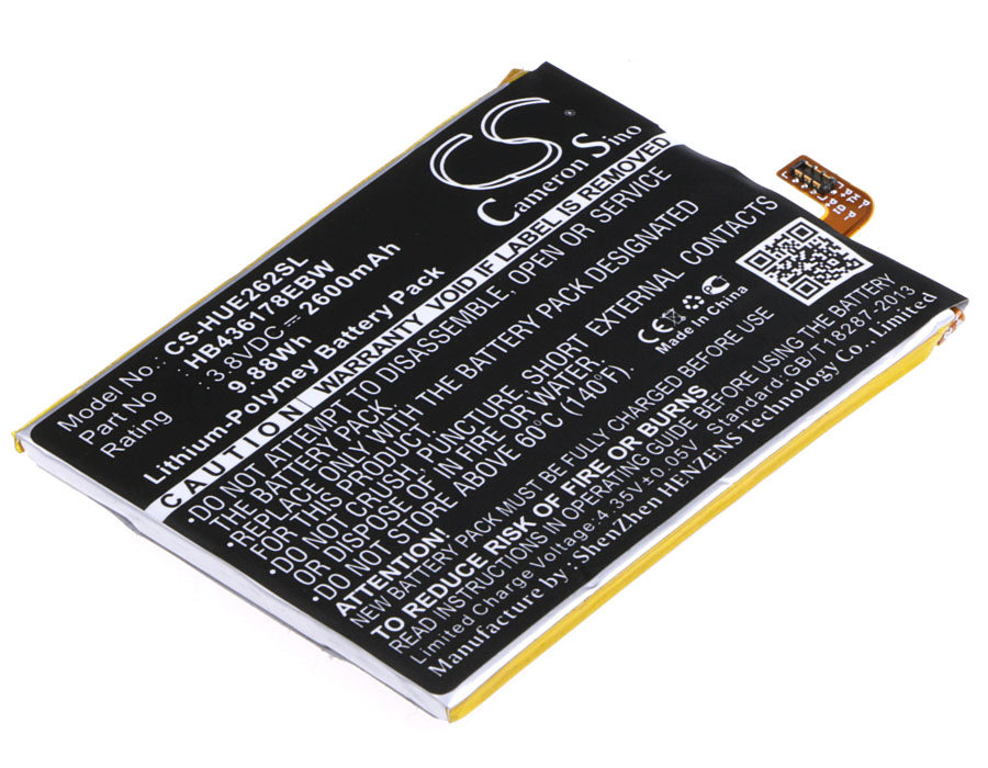 3.8V 2600mAh/9.88Wh Li-Polymer Mobile/SmartPhone Battery for Huawei