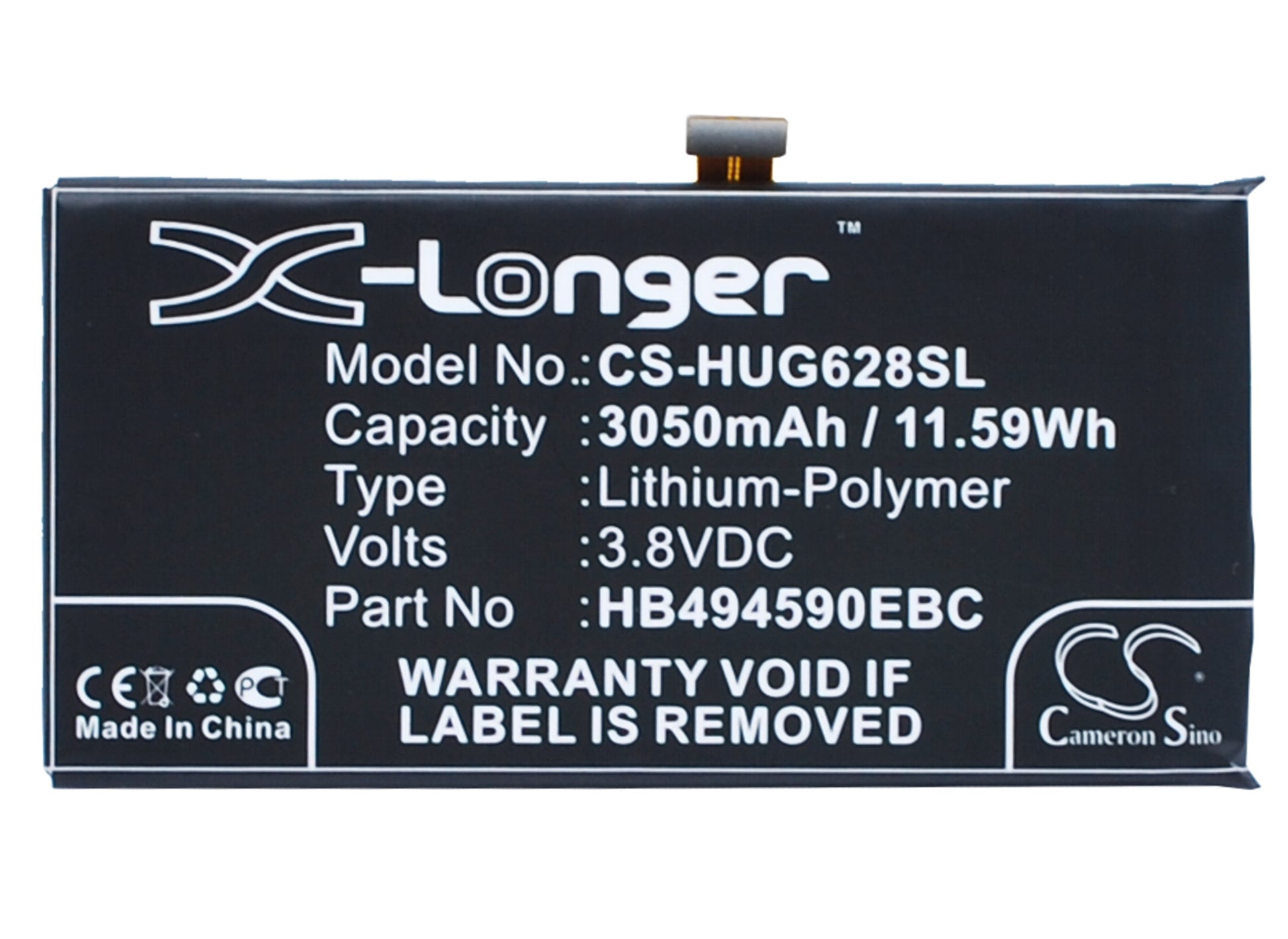 3.8V 3050mAh/11.59Wh Li-Polymer Mobile/SmartPhone Battery for Huawei