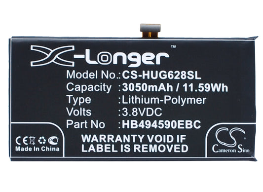 3.8V 3050mAh/11.59Wh Li-Polymer Mobile/SmartPhone Battery for Huawei