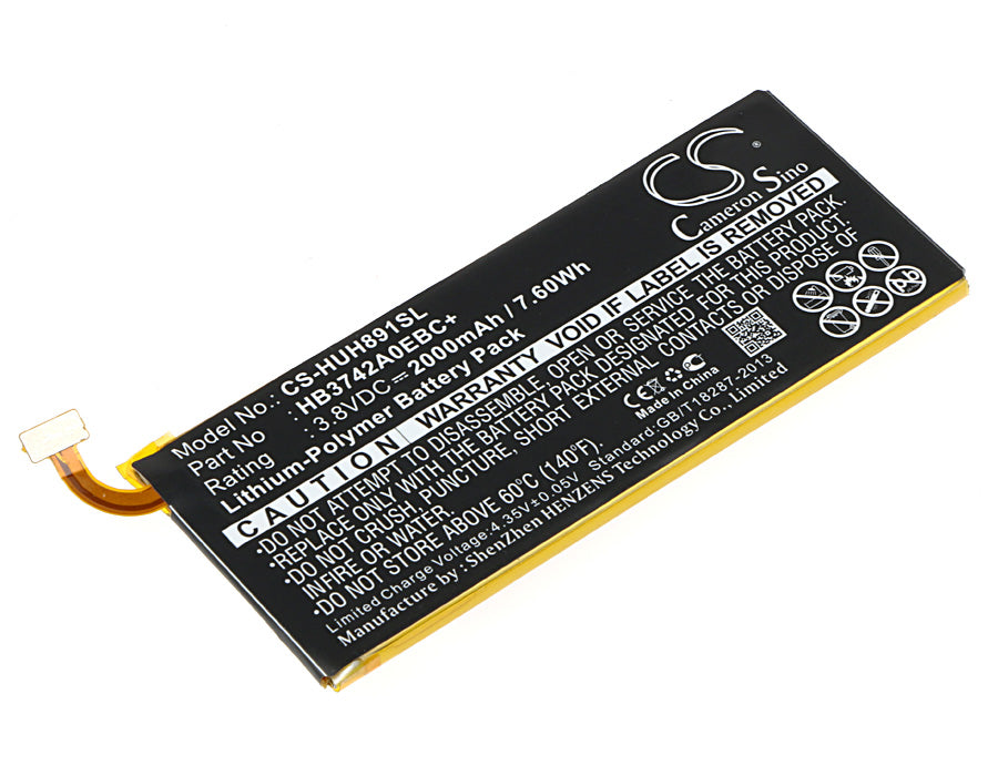 3.8V 2000mAh/7.60Wh Li-Polymer Mobile/SmartPhone Battery for Huawei