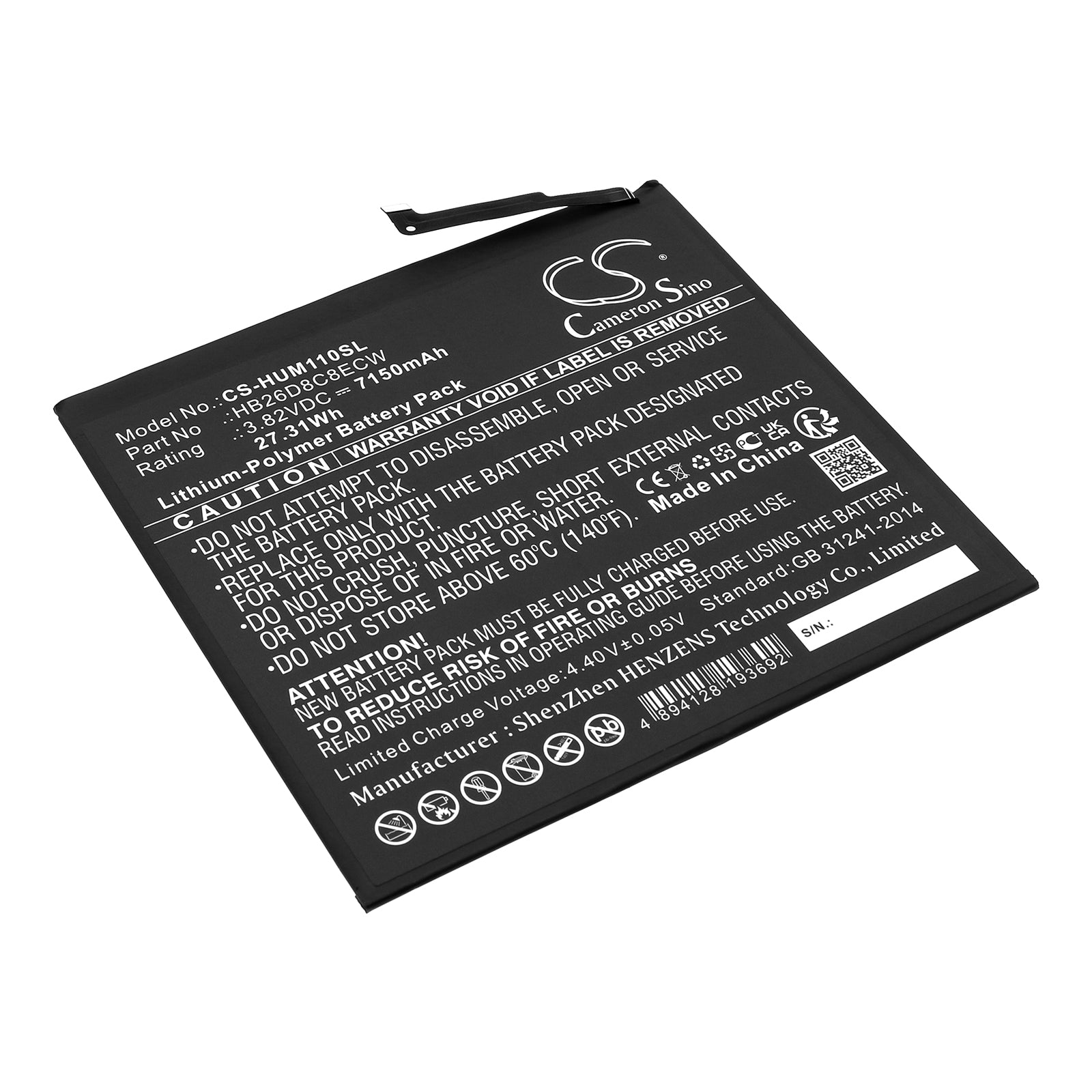 CS-HUM110SL Replacement Battery – Compatible with DBY-W09, MatePad 11