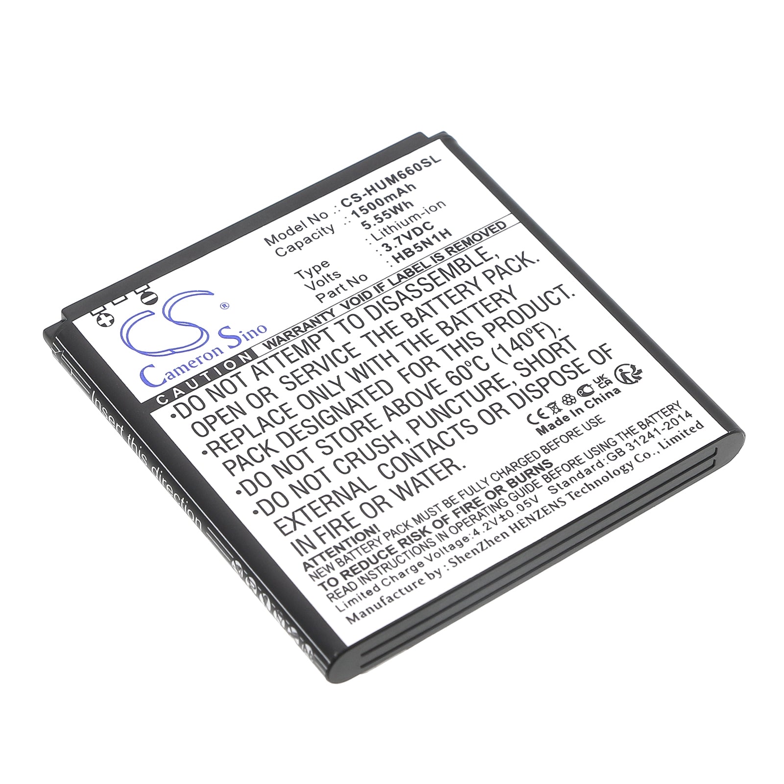 3.7V 1500mAh/5.55Wh Li-ion Mobile/SmartPhone Battery for T-Mobile