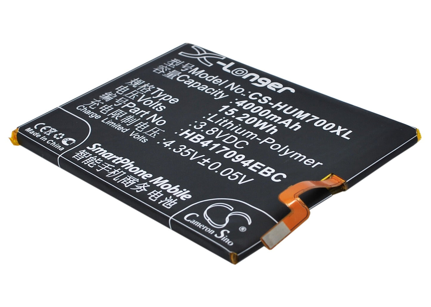 3.8V 4000mAh/15.20Wh Li-Polymer Mobile/SmartPhone Battery for Huawei