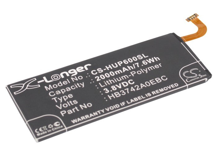 3.8V 2000mAh/7.60Wh Li-Polymer Mobile/SmartPhone Battery for Huawei