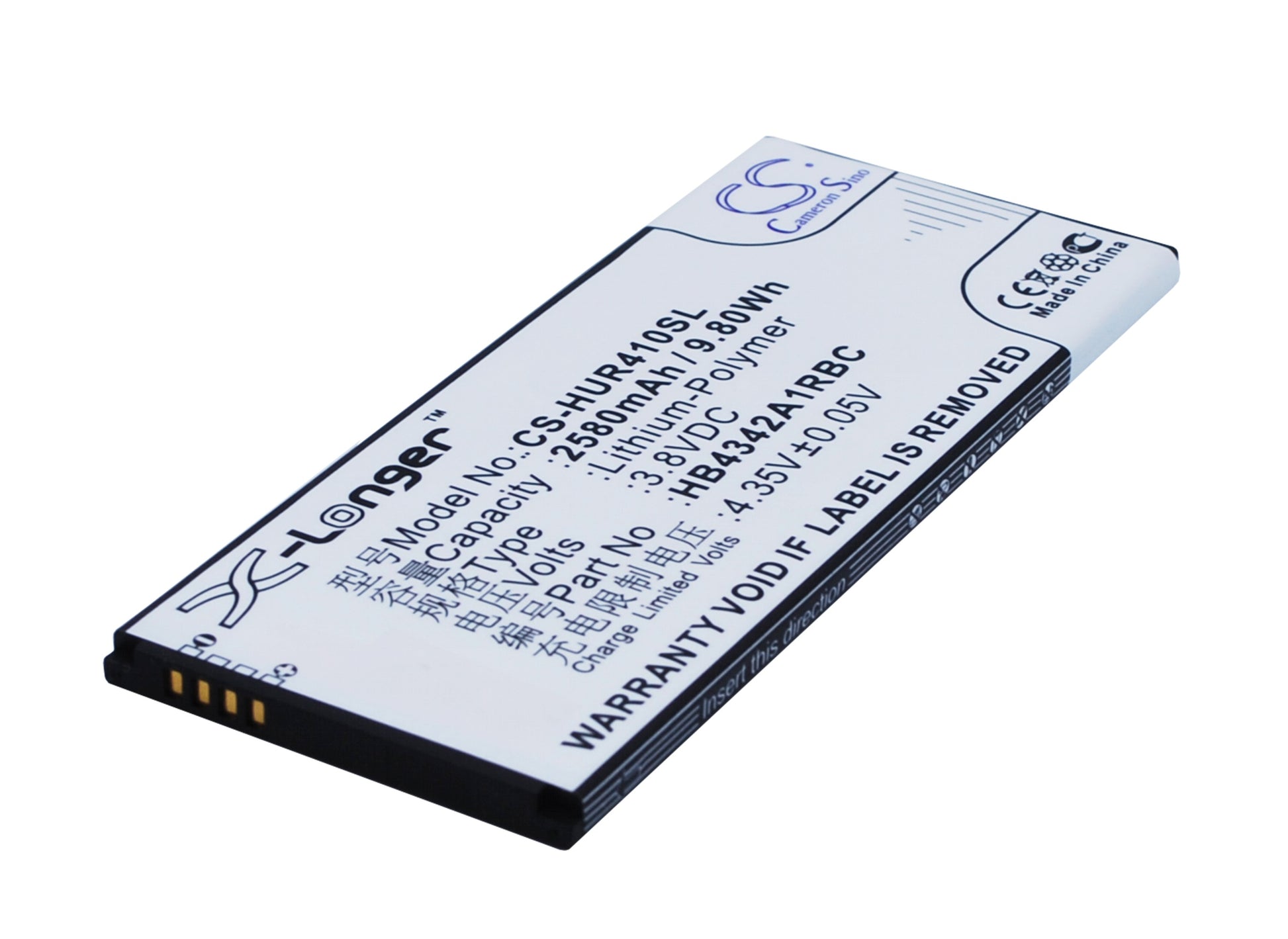 3.8V 2580mAh/9.80Wh Li-Polymer Mobile/SmartPhone Battery for Huawei