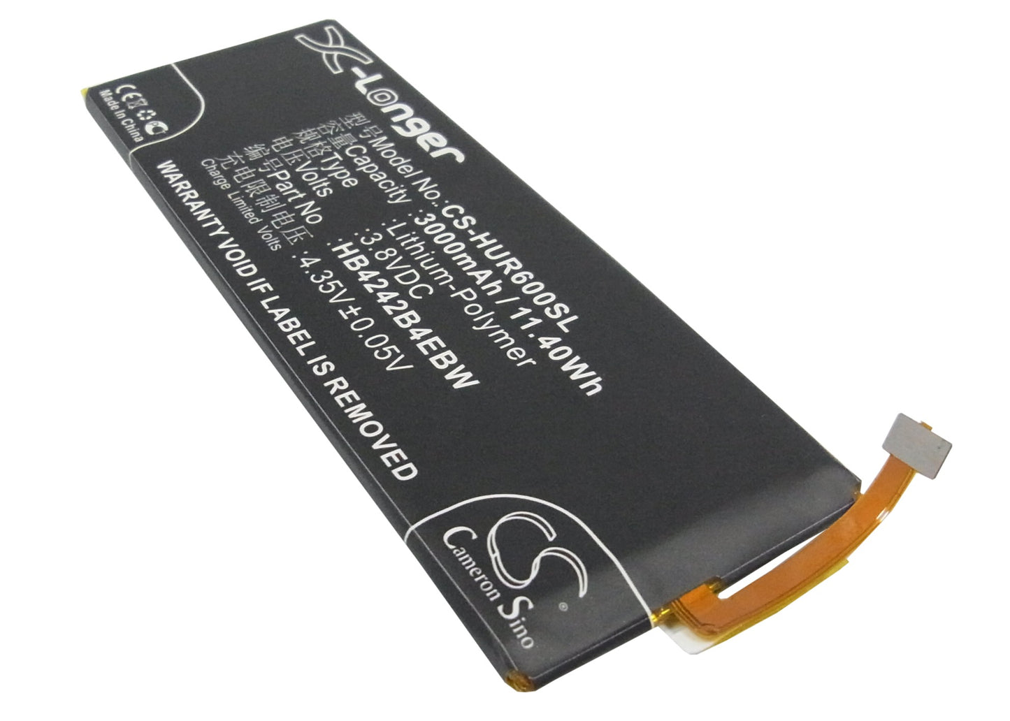 3.8V 3000mAh/11.40Wh Li-Polymer Mobile/SmartPhone Battery for Huawei