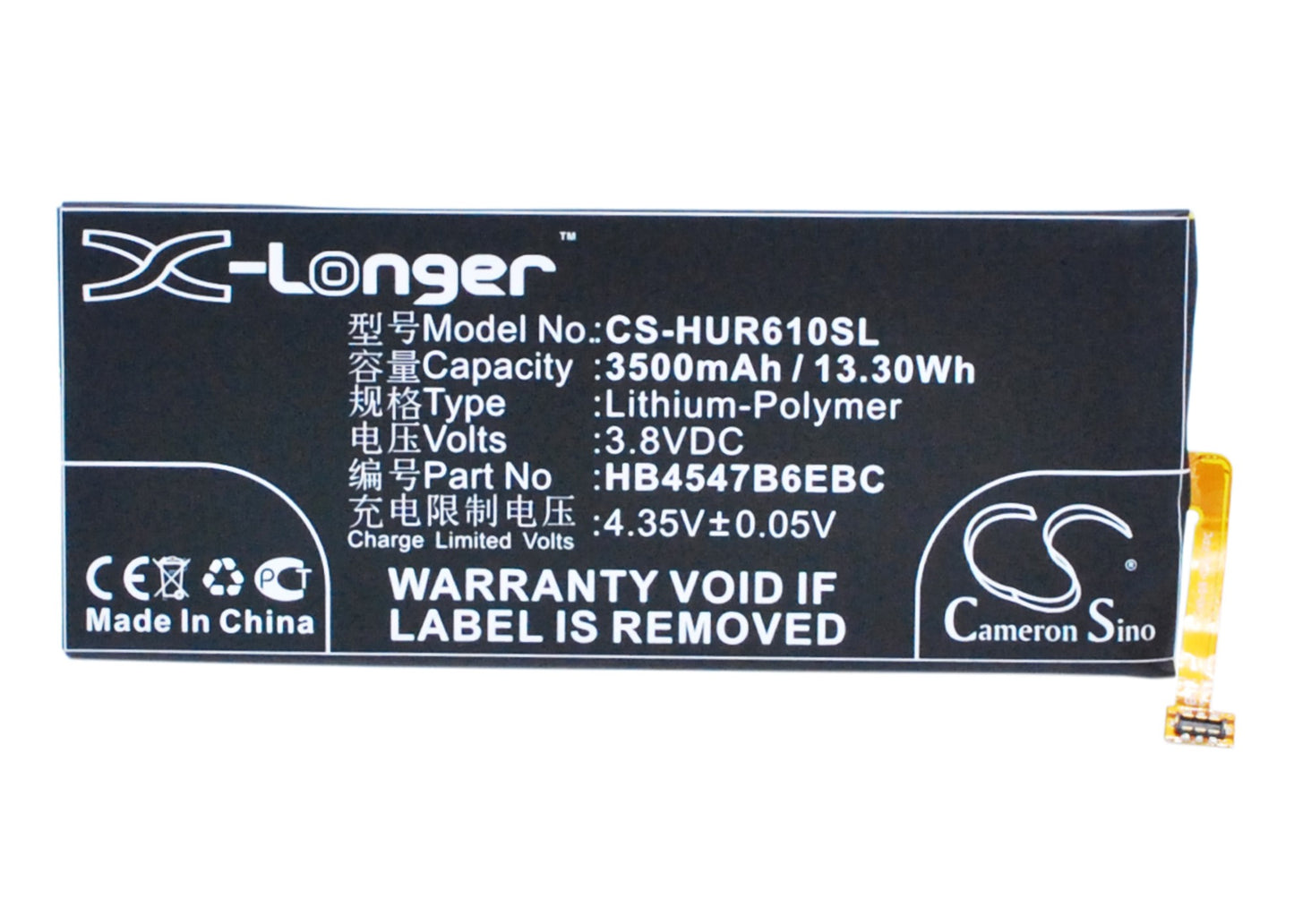 3.8V 3500mAh/13.30Wh Li-Polymer Mobile/SmartPhone Battery for Huawei
