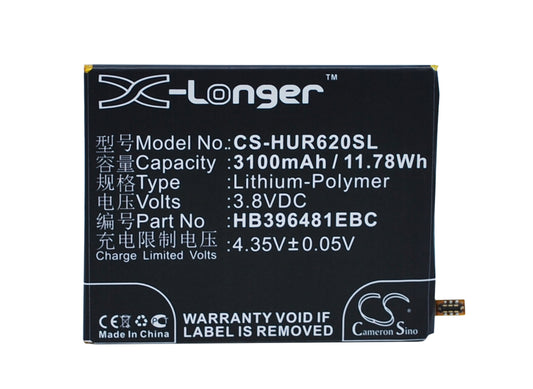 3.8V 3100mAh/11.78Wh Li-Polymer Mobile/SmartPhone Battery for Huawei