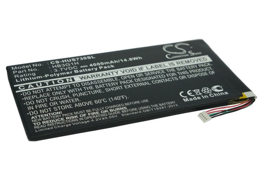 3.7V 4000mAh/14.8Wh Li-Polymer Tablet Battery for Huawei