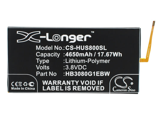 3.8V 4650mAh/17.67Wh Li-Polymer Tablet Battery for Huawei