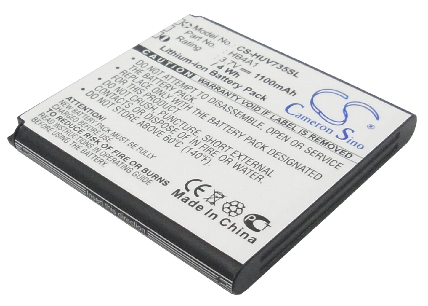 3.7V 1100mAh Li-ion Mobile/SmartPhone Battery for Huawei