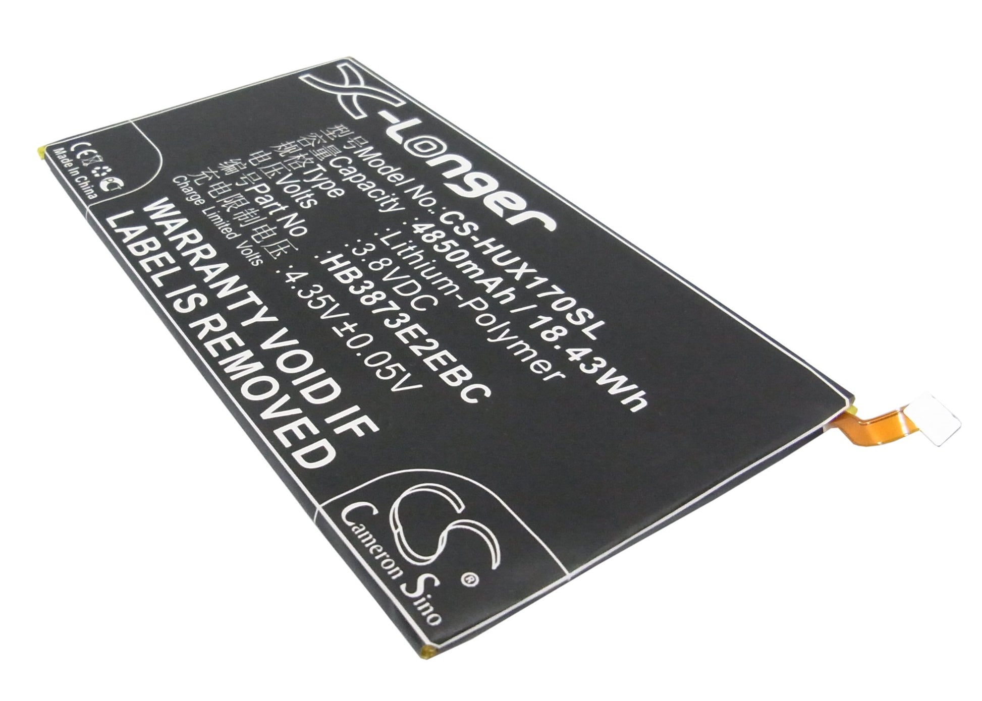 3.8V 4850mAh/18.43Wh Li-Polymer Tablet Battery for Huawei