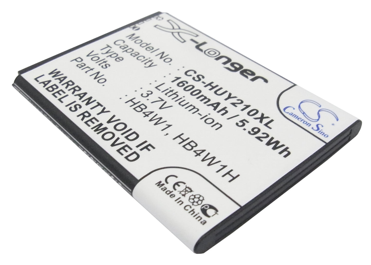 3.7V 1600mAh/5.92Wh Li-ion Mobile/SmartPhone Battery for Huawei